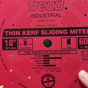 Thin Kerf Sliding Miter Blade